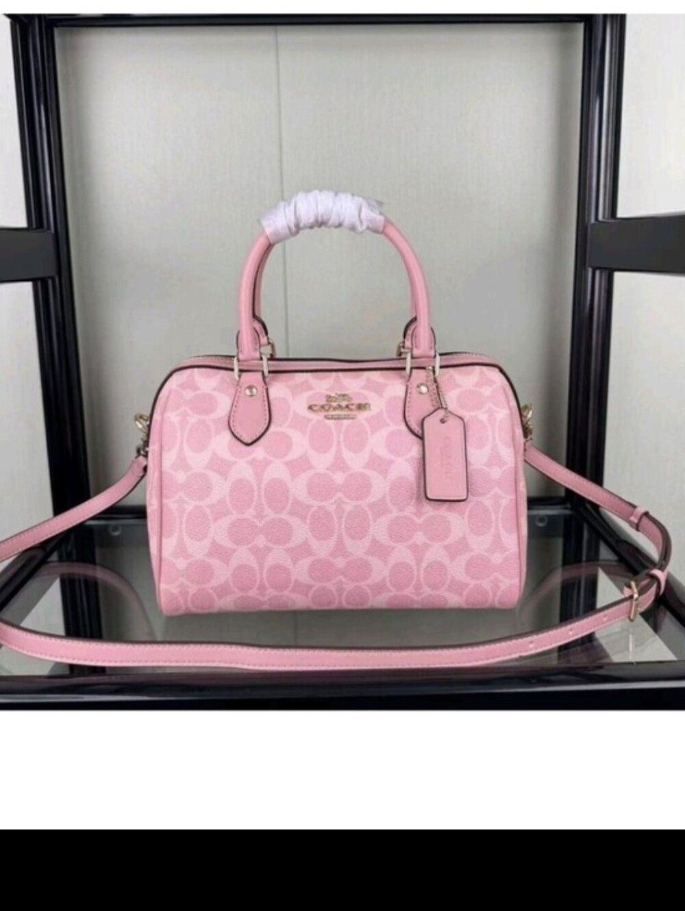 Coach Rowan Pink Signature  Satchel Crossbody Bag - Picture 3 of 12
